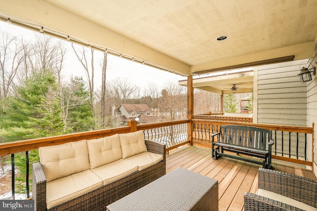 deck with an outdoor living space