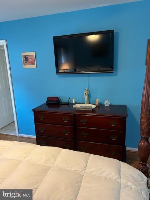 bedroom featuring light hardwood / wood-style flooring