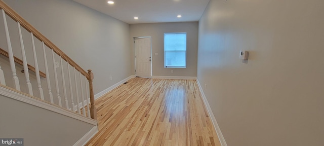 foyer with light hardwood / wood-style flooring