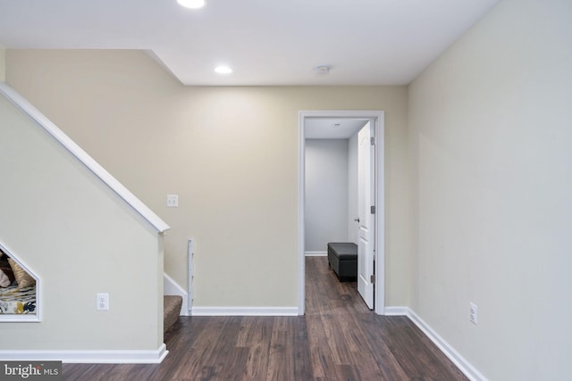 interior space featuring dark hardwood / wood-style flooring