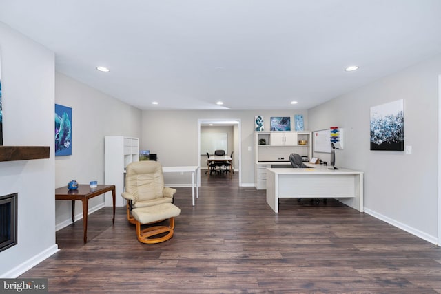 interior space featuring dark hardwood / wood-style floors