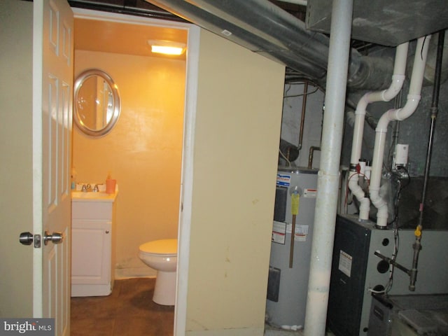 utilities featuring electric water heater and sink