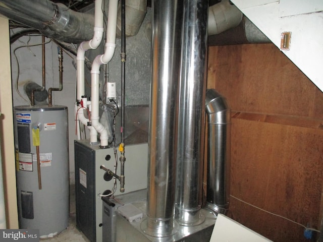 utility room featuring electric water heater