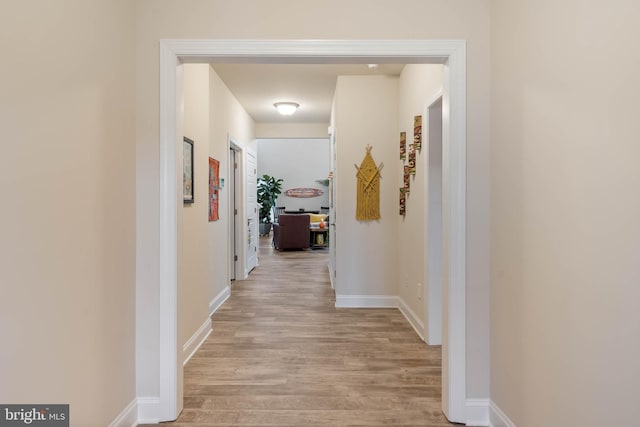 corridor featuring light hardwood / wood-style flooring