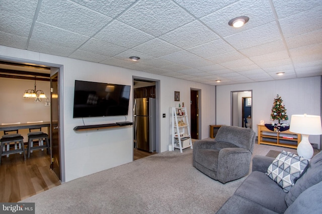 living room with wood finished floors