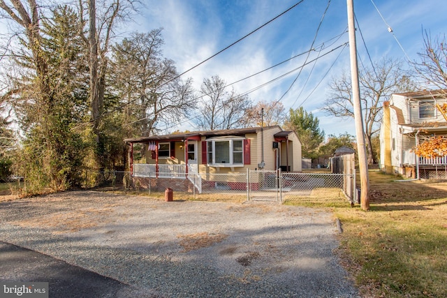 view of front of home featuring covered porch