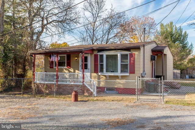 view of front of house featuring covered porch