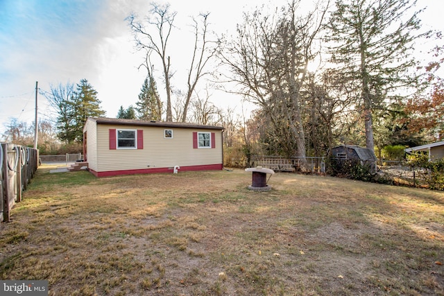 exterior space with a fenced backyard