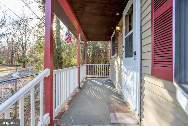 wooden terrace with covered porch