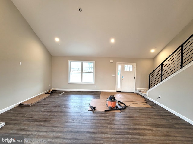 entrance foyer featuring dark hardwood / wood-style flooring