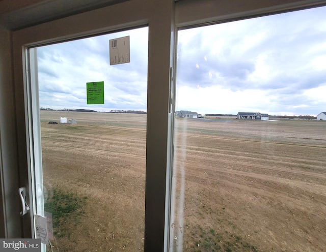 interior details featuring a rural view