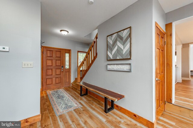 entryway featuring light hardwood / wood-style floors