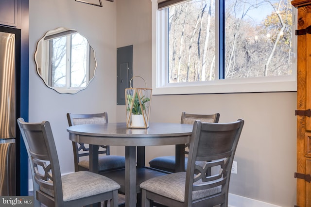 dining room featuring electric panel