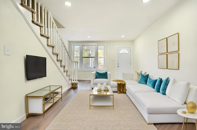 living room featuring hardwood / wood-style floors