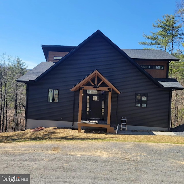 view of modern farmhouse