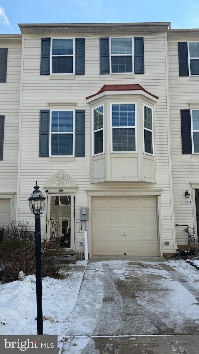 view of property with a garage