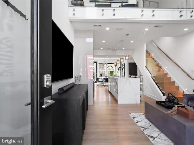 interior space featuring light hardwood / wood-style flooring