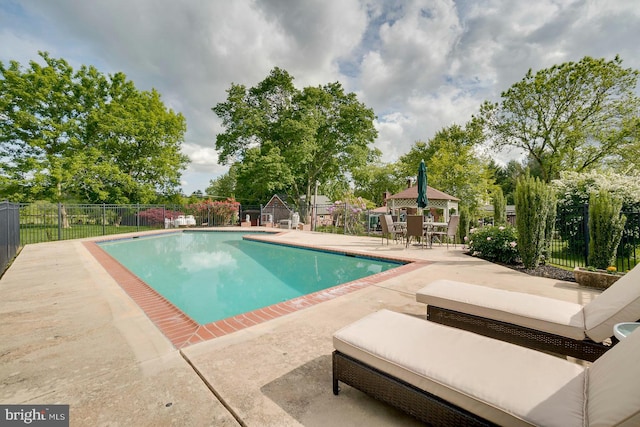 view of pool featuring a patio area