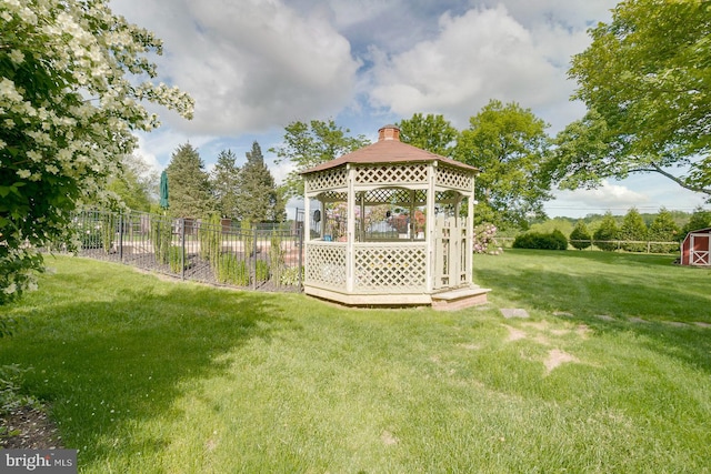 view of yard featuring a gazebo