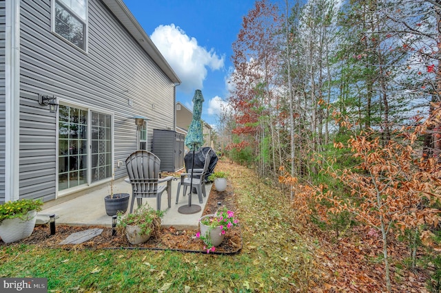 view of yard with a patio area