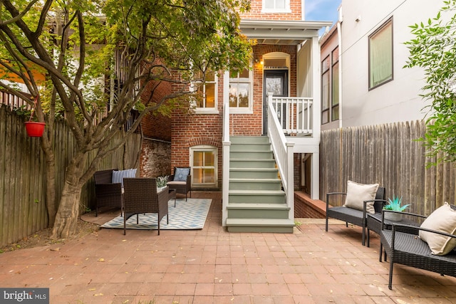 view of patio / terrace with an outdoor living space