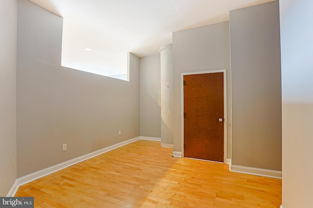 empty room with light wood-type flooring