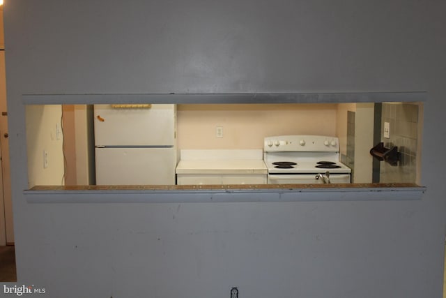 interior details with white appliances