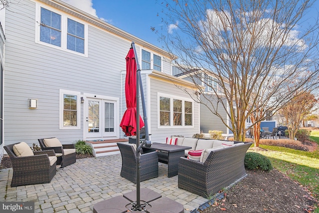 view of patio / terrace with an outdoor living space