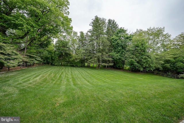 view of yard featuring fence