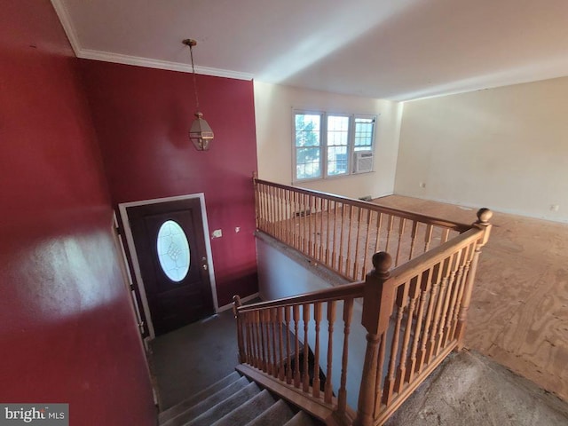 entryway with ornamental molding