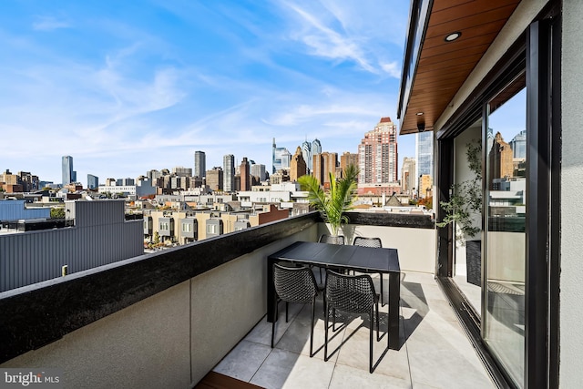 balcony with a city view