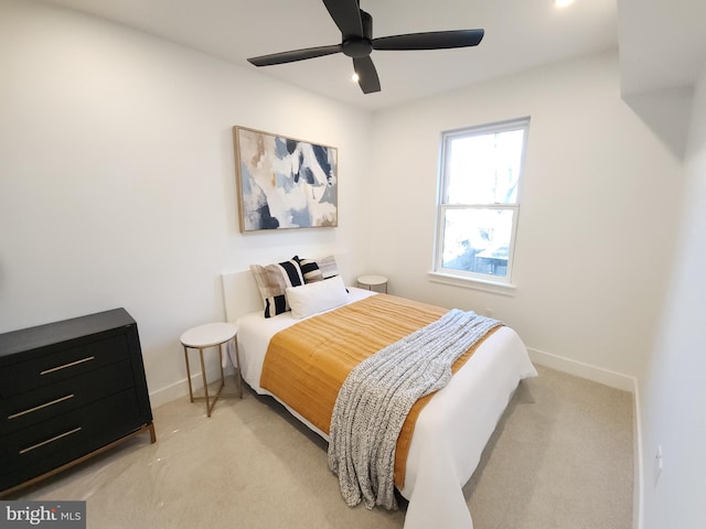8610 Evergreen Pl Unit 202, Philadelphia, PA 19118 - bedroom featuring light colored carpet, baseboards, and a ceiling fan