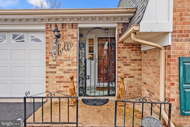 entrance to property with a garage