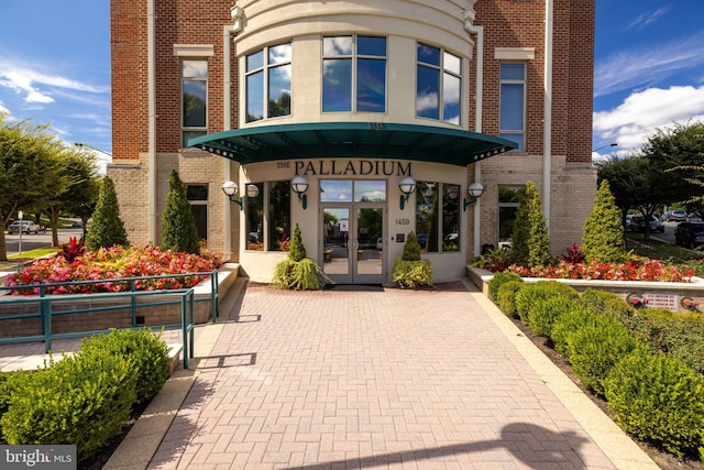 view of exterior entry with french doors