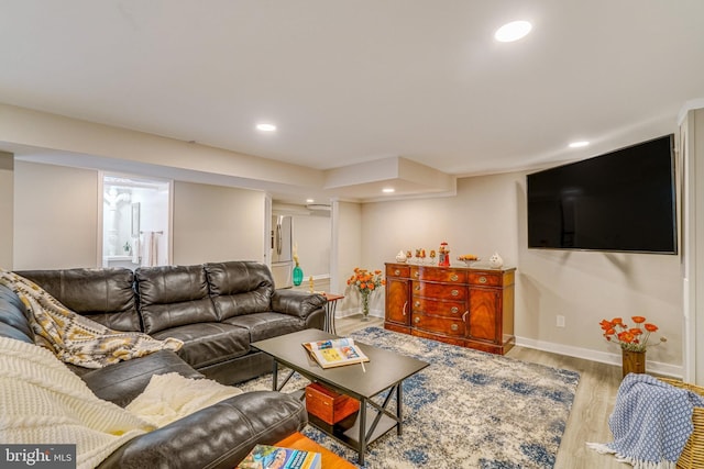 living room featuring hardwood / wood-style flooring