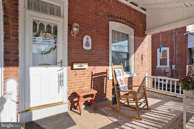 property entrance with a porch