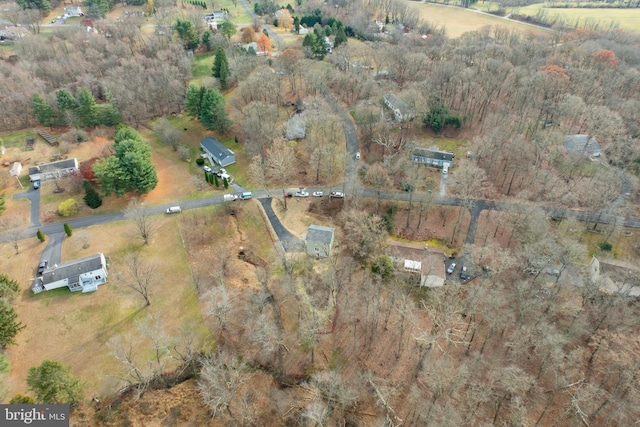 aerial view with a rural view