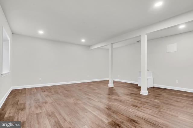 714 Walkers Mill Ln, Wilmington, DE 19807 - finished basement featuring wood finished floors, recessed lighting, and baseboards