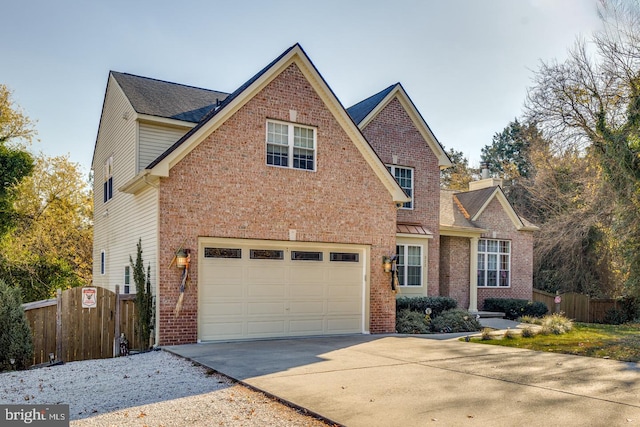 view of front of house with a garage