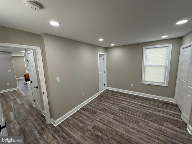 interior space featuring dark hardwood / wood-style flooring