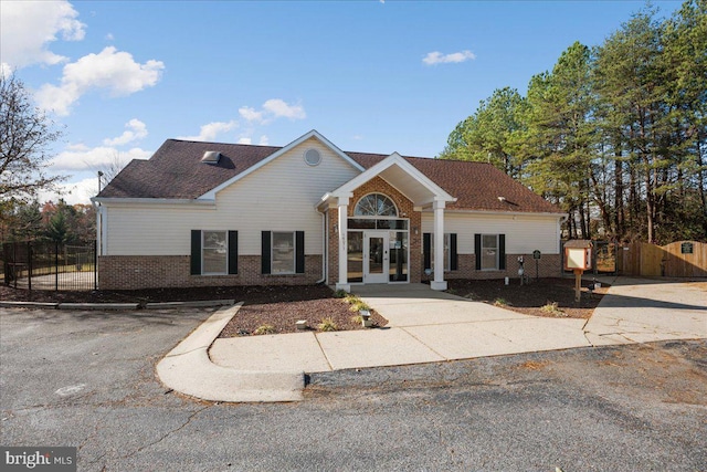 view of front of home featuring french doors