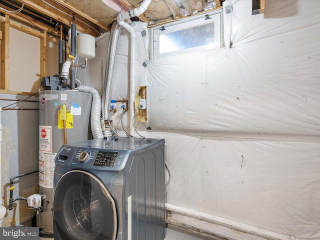 laundry area with washer / clothes dryer and gas water heater