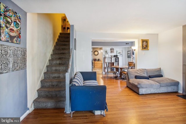 living room featuring hardwood / wood-style floors