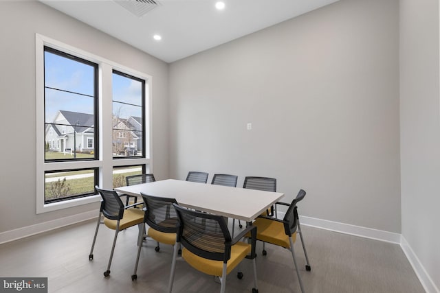 dining room with plenty of natural light