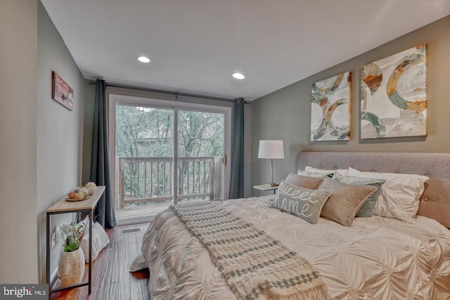 510 Druid Hill Ave, Baltimore, MD 21201 - bedroom featuring recessed lighting, access to exterior, and wood finished floors