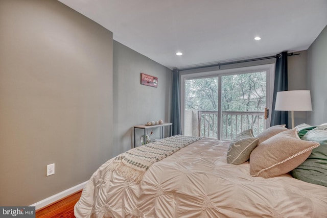 510 Druid Hill Ave, Baltimore, MD 21201 - bedroom with wood finished floors, recessed lighting, baseboards, and access to exterior