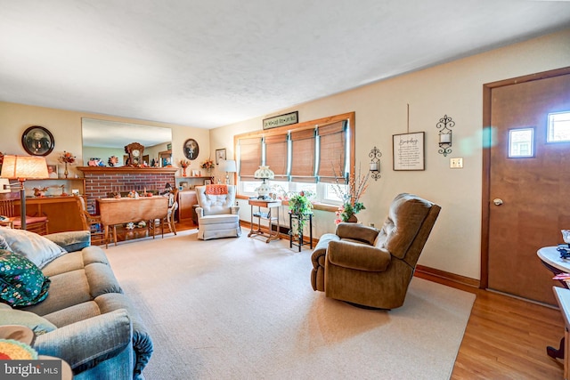 living room with hardwood / wood-style floors