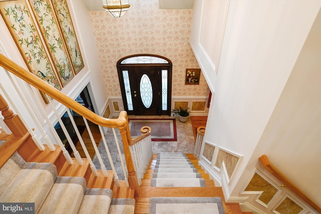 entrance foyer with hardwood / wood-style flooring