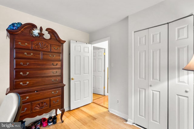 8111 Bird Ln, Greenbelt, MD 20770 - bedroom with light wood-style flooring and a closet