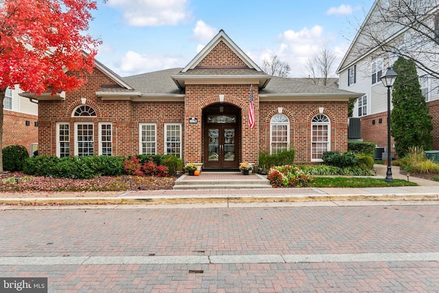 view of front facade with french doors